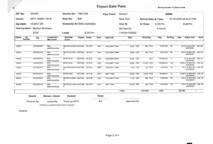 prepare perfect export documents invoice, packing list, bl
